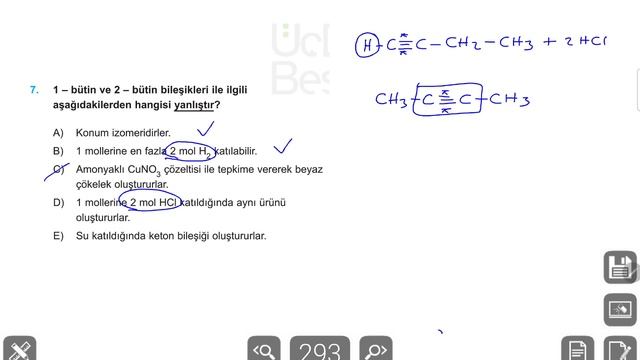345 AYT Kimya Soru Bankası (2024) Çözümleri - Organik Bileşikler 1 ÖSYM Tadında Sorular 4