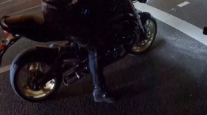Triumph street triple 675 R with Dominator gp exhaust sound popcorn fire