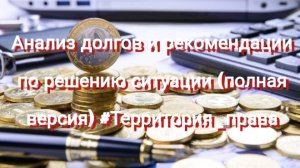 Анализ долгов и рекомендации по решению ситуации (полная версия) #Территория_права