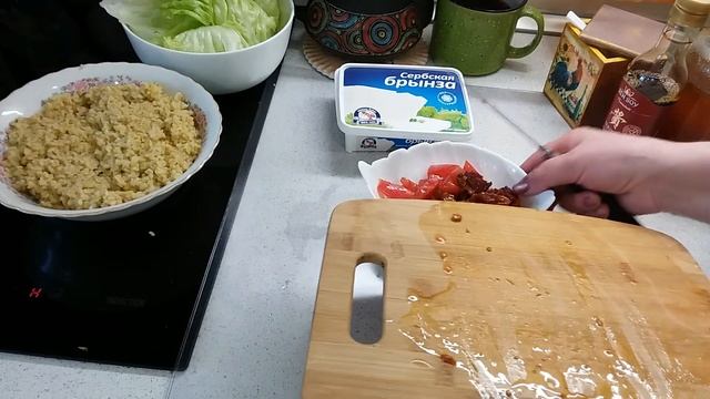 Рецепт САЛАТА с БУЛГУРОМ и запечеными овощами в ПОСТ . Вкусный воскресник