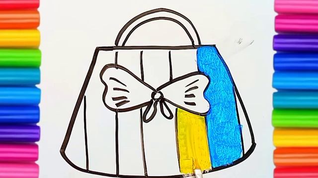 Let's learn how to draw glitter purse | Painting, Drawing & Coloring for Toddlers & Kids