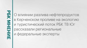 Влияние разлива нефтепродуктов в Керченском проливе на экологию и туристический поток || РБК Мнение