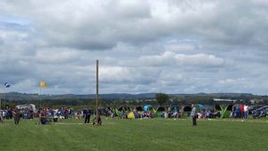 Tossing The Caber Highland Games Newburgh Fife Scotland