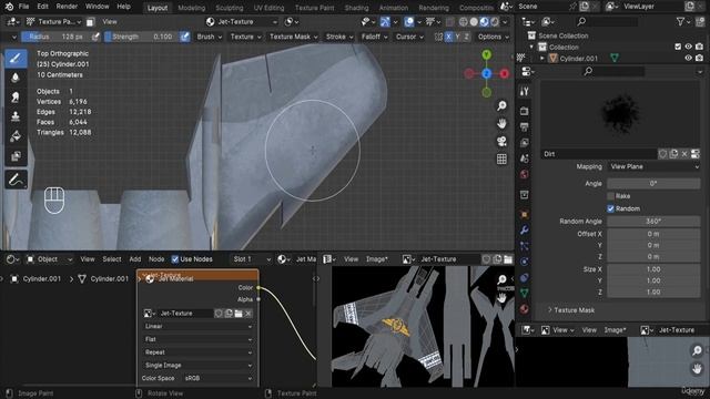 14. Add Imperfections - Paint Dirt on Jet Paint