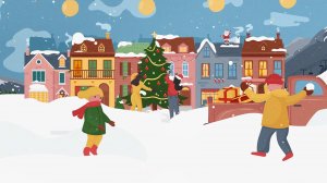 Красочная заставка для Новогоднего утренника 2025