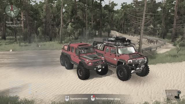 Mercedes-Benz G63 AMG 6x6 vs Hummer H2 SUƮ 6x6 гелик всё же лучше Spintires MudRunner