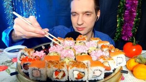 МУКБАНГ РОССИЯ 😍 РОЛЛЫ СУШИ 🤗 АСМР ЕДА | MUKBANG ROLLS ASMR FOOD SUSHI RUSSIA EATING