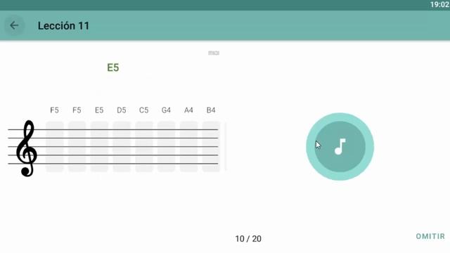 Clefs  (app de Lectura Musical). Agegamos Notas C4,  D5, B3, A3