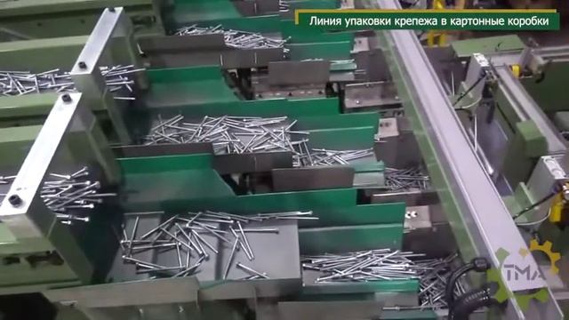 Автоматическая двухтуннельная линия упаковки в коробки с электромагнитной ориентацией крепежа смотреть онлайн