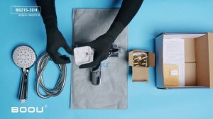 Смеситель для ванны с душем BOOU B8215-3EH хром, вертикальный, однорычажный, настенный, латунный