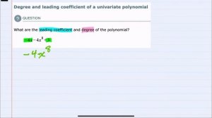 Degree and leading coefficient of a univariate polynomial