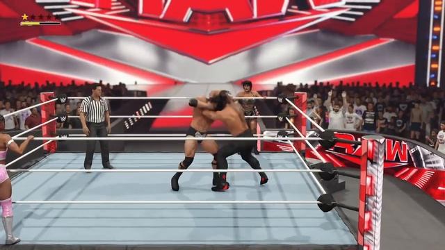 ROMAN REIGNS & RHEA RIPLEY VS  BIANCA BELAIR & THE ROCK смотреть онлайн