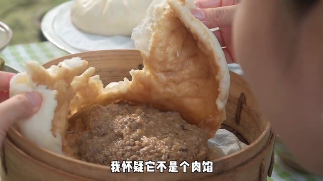 小雨做醬肉包，包子比臉還大，餡料充足一個頂飽超過癮！/肉包子【市民朱小雨】