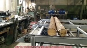 загрузочная эстакада для брёвен поштучная выдача на брусовальный бревнопильный станок вООО Геликон-А