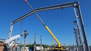 23.08.11  Строим свой цех для производства металлоконструкций. Монтаж каркаса.