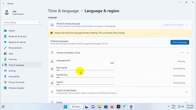 How To Change Language English To Chines Windows 11 || 英译中ភាសាអង់គ្លេសទៅភាសាចិន Windows 11