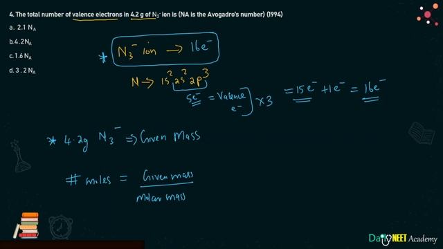 MCQ OF THE DAY 4 - DailyNEET academy (Tamil) - N3- ion valence electrons