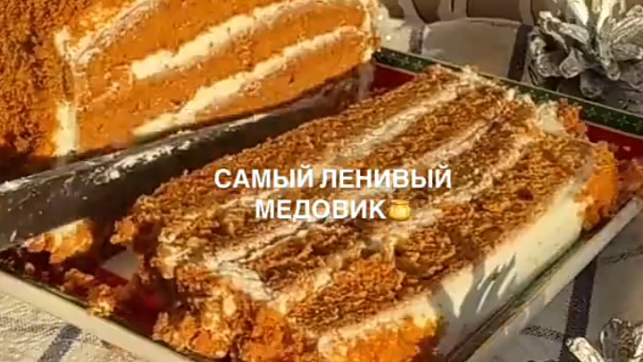 Самый ленивый МЕДОВИК...🍯☕😋    Рецепт в описании ✍️