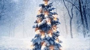 Ёлка под снегом. Новогодний футаж. Зимний футаж. Красивый футаж для видео.