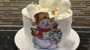 Торт Снеговик! Как украсить торт на НОВЫЙ 2025 год!
