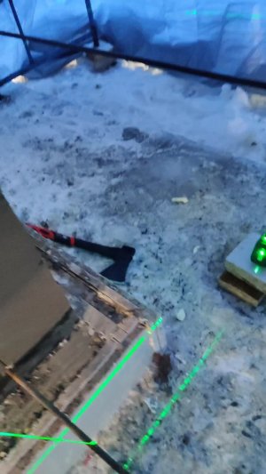 Провеска фасадов шнурками перед приклейкой фасадного пенополистирола ППС16ф