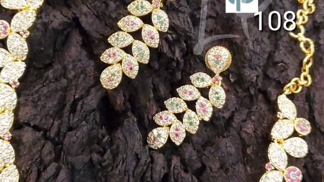 Low price real stones jewellery designs / low price cz and ruby stones collection / latest jeweller