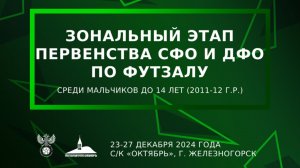 Зональный этап Первенства СФО и ДФО | «Сшор Минусинск»-«Рассвет» | 26.12.24