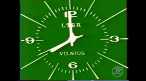 Статичная заставка, часы, передача новостей "Panorama" (ТВ Литовской ССР, 1989.02.07) (фрагмент)
