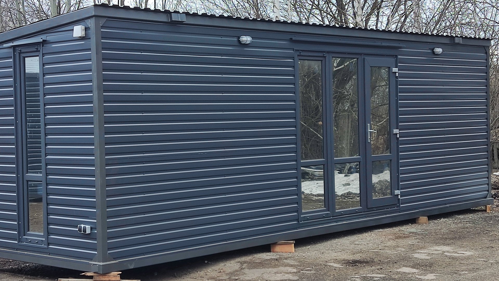 Дачный домик Люкс вагончик бытовка блок контейнер металлический с душем и санузлом 8 метровая смотреть онлайн