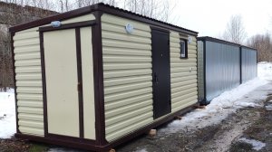 Вагончик металлический дачный хоз блок бытовка  контейнер 2.40х5х2.40м бежевый от производителя