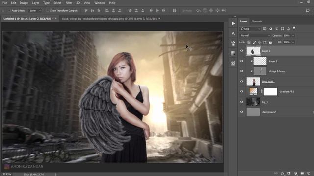 Photoshop Manipulation Tutorial - How To Add Wings in Photo