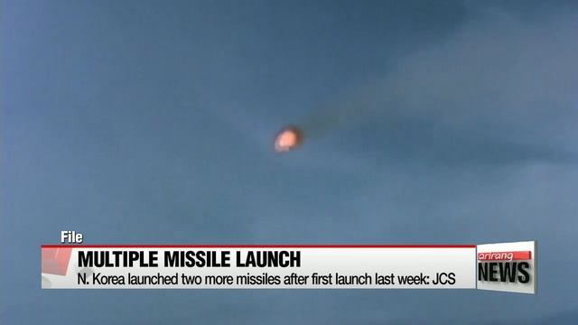 N. Korea launched two more missiles after first launch last week: JCS