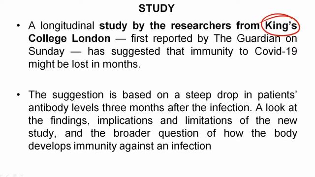 How immunity develops in human body? Latest findings of King’s College London explained #UPSC #IAS