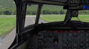X-Plane 11.55 PMDG DC-6A Everts Air Cargo takeoff from Bella Coola CYBD