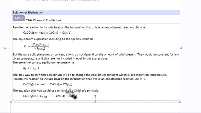 CaCO3 equilibrium смотреть онлайн