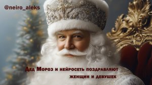 Дед Мороз и нейросеть поздравляют женщин и девушек с Новым годом. Нейросеть для видео.