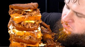 GIANT SANDWICH TOWER, DIRTY EATING, ASMR MUKBANG, АСМР МУКБАНГ, 먹방, 大食い, たべる, 谢尔盖