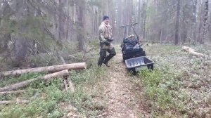 На самодельном буксировщике по болоту