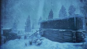 Уютная зимняя хижина. Сильная метель и снежный буран способствуют 5 -часовому сну