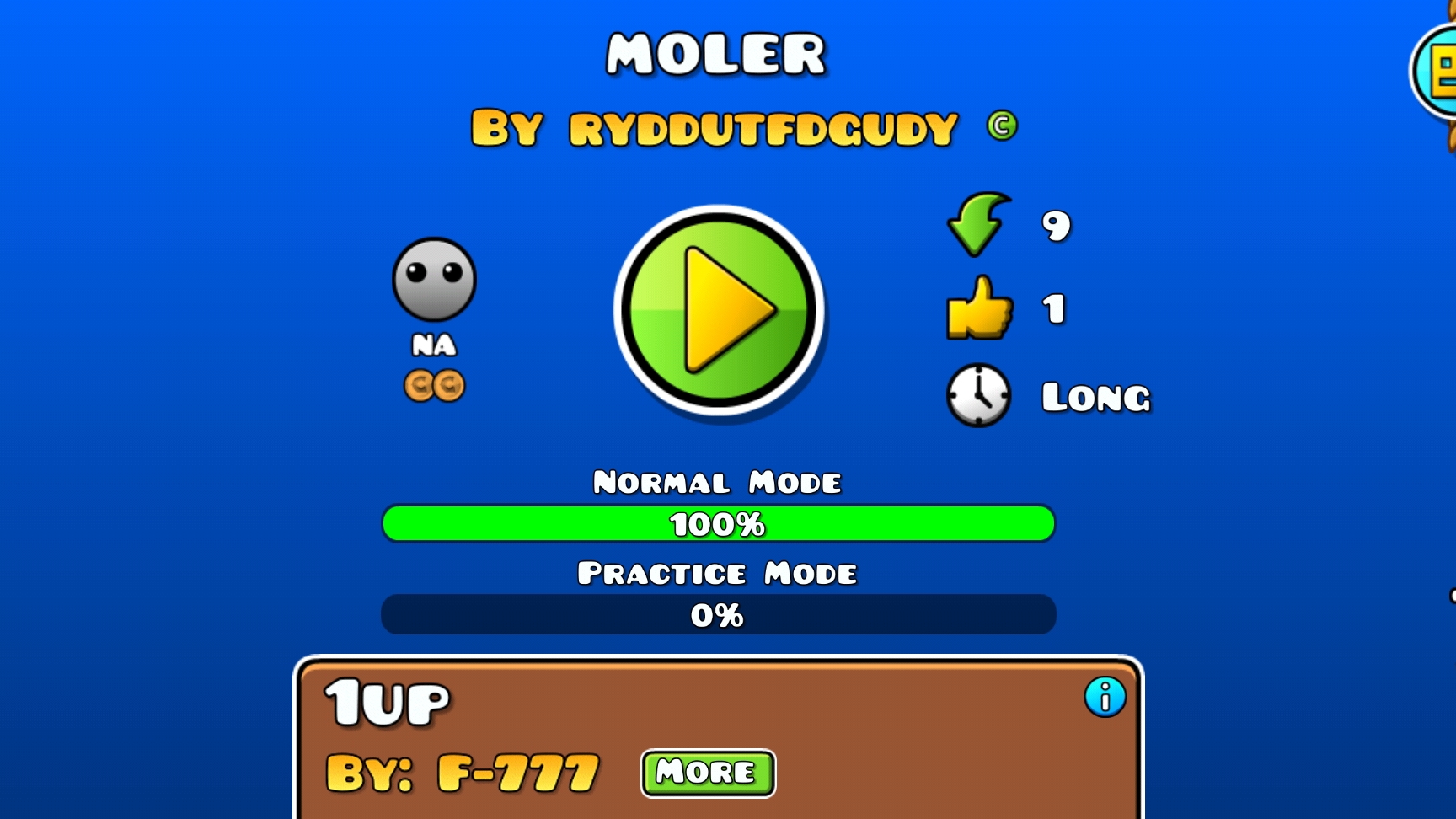 мой уровень в geometry dash название moler