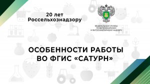 Особенности работы во ФГИС «Сатурн»