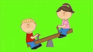 Футаж на хромакее Дети на качелях