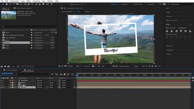 After effects tutorial: Parallax photo slideshow memories in after effects | pixelzoom