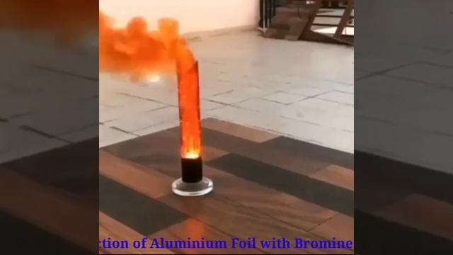 Reaction of aluminium foil with Bromine #short #mystery of science #chemistry experiment смотреть онлайн