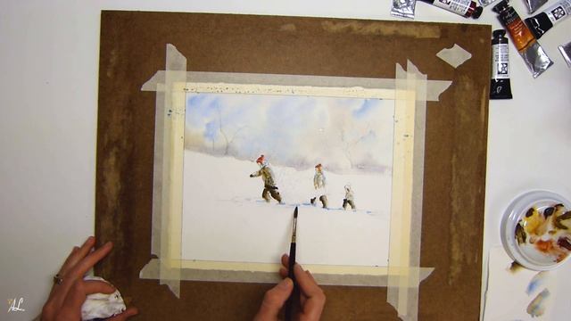 WATERCOLOR TUTORIAL: Winter Scene for Beginners смотреть онлайн