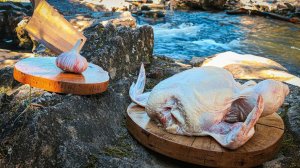 Готовим целого цыпленка с картошкой фри на природе🍗🥃