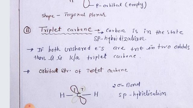 Intermediates organic chemistry carbene intermediate | singlet carbene and triplet carbene Bsc 1 yr