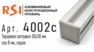 4002с | Торцевая заглушка 30х30, серая