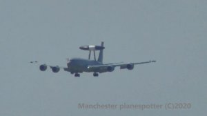 (HD) Militray RAF Awacs Boeing E-3D Sentry ZH106 On Flight NATO32 At Manchester Airport On 25/06/20