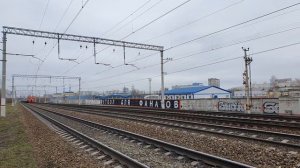 Параллельный ход! ЭД2Т-0033 и ЭП2К-391 с поездом №381 Грозный-Москва | Выхино